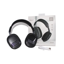 OVER EAR WIRELESS HEADPHONE STN-02 WITH LED AND NOISE CANCELING FUNCTION BLACK OVER EAR WIRELESS HEADPHONE STN-02 WITH LED AND NOISE CANCELING FUNCTION BLACK